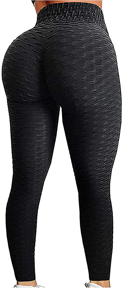 Womens High Waisted Yoga Pants Tummy Control Scrunched Booty Leggings Workout Running Butt Lift Textured Tights
