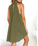 Women clothes Womens Sexy Sleeveless Dresses,Summer Casual Loose Cotton Linen Beach Holiday Party Irregular Dress