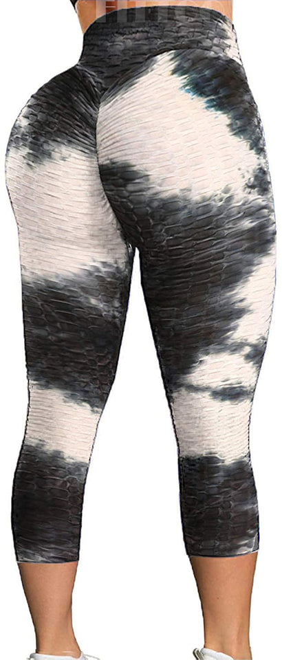 Womens High Waisted Yoga Pants Tummy Control Scrunched Booty Leggings Workout Running Butt Lift Textured Tights