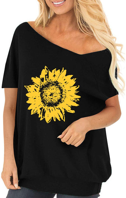 Womens Off The Shoulder Tops Baggy Shirt Long Sleeve Blouse Oversized Sweater Jumper Pullover