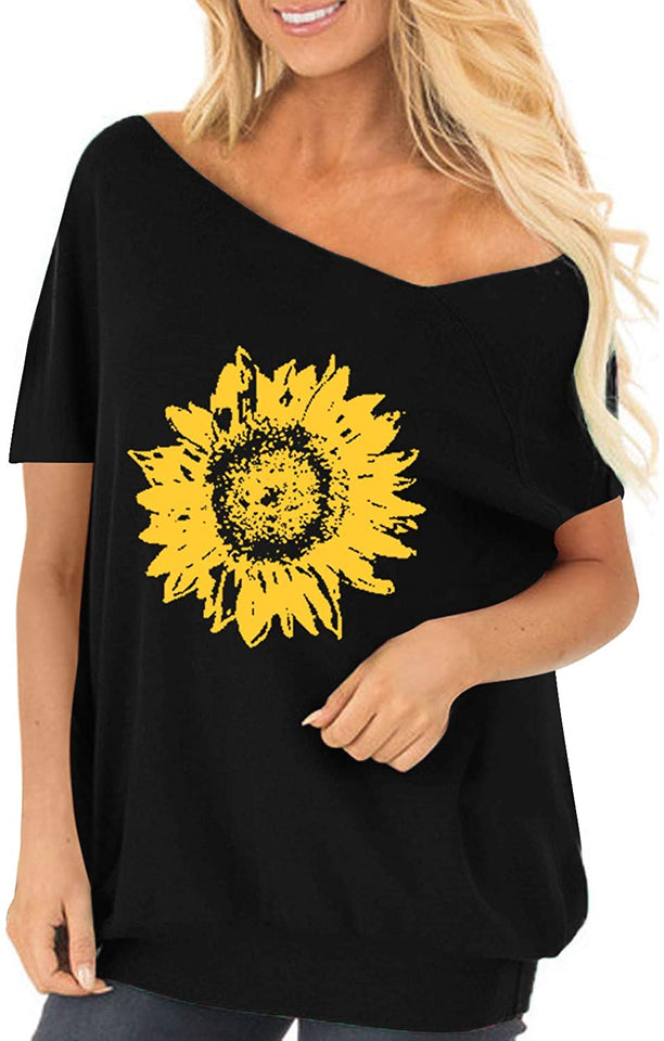 Womens Off The Shoulder Tops Baggy Shirt Long Sleeve Blouse Oversized Sweater Jumper Pullover