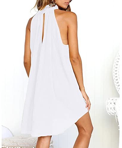 Women clothes Womens Sexy Sleeveless Dresses,Summer Casual Loose Cotton Linen Beach Holiday Party Irregular Dress