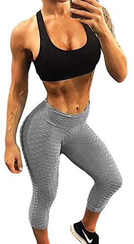 Womens High Waisted Yoga Pants Tummy Control Scrunched Booty Leggings Workout Running Butt Lift Textured Tights
