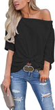 Womens Off The Shoulder Tops Baggy Shirt Long Sleeve Blouse Oversized Sweater Jumper Pullover