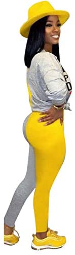 Womens Sexy 2 Piece Sports Outfit Set Shirt Bodycon Pants Joggers Clubwear Tracksuit Sportswear Set