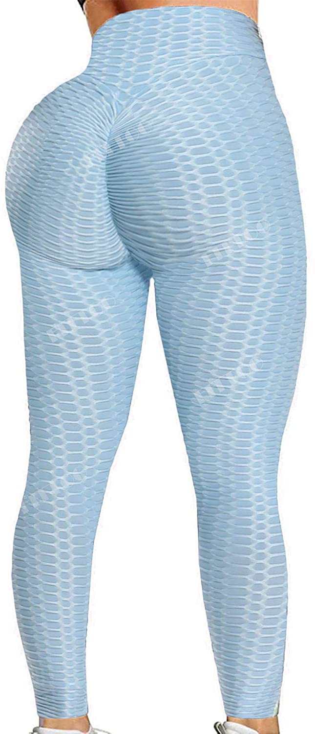 Womens High Waisted Yoga Pants Tummy Control Scrunched Booty Leggings Workout Running Butt Lift Textured Tights
