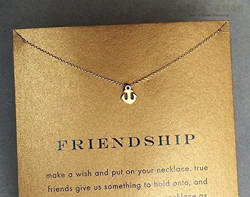 Message Card Compass Pendant Necklace Friendship Starfish Good Luck Elephant Pendant Chain Necklace with Gift Card