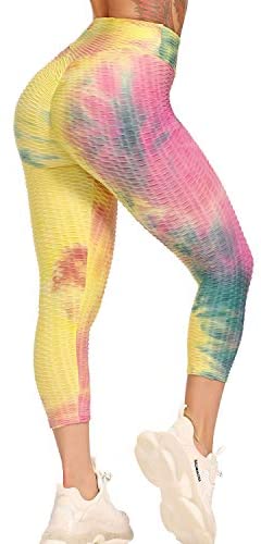 Womens High Waisted Yoga Pants Tummy Control Scrunched Booty Leggings Workout Running Butt Lift Textured Tights