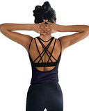 Womens Summer Workout Tops Sexy Backless Yoga Shirts Open Back Activewear Running Sports Gym Quick Dry Tank Tops