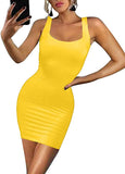 Women's Sexy Bodycon Tank Dress Sleeveless Basic Midi Club Dresses