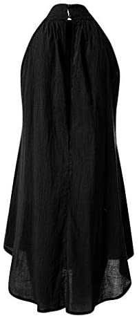 Women clothes Womens Sexy Sleeveless Dresses,Summer Casual Loose Cotton Linen Beach Holiday Party Irregular Dress