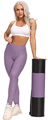 Womens High Waisted Yoga Pants Tummy Control Scrunched Booty Leggings Workout Running Butt Lift Textured Tights