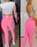 Womens High Waisted Yoga Pants Tummy Control Scrunched Booty Leggings Workout Running Butt Lift Textured Tights