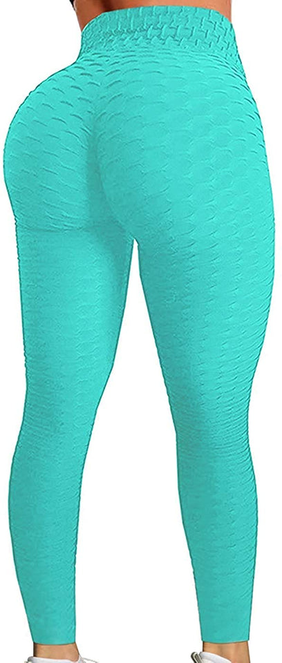 Womens High Waisted Yoga Pants Tummy Control Scrunched Booty Leggings Workout Running Butt Lift Textured Tights