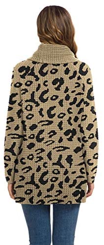 Women's Solid Color Chunky Button Pullover Sweater Turtle Cowl Neck Asymmetric Hem Knit Sweater