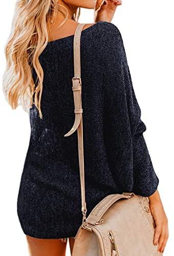 Womens Off The Shoulder Tops Baggy Shirt Long Sleeve Blouse Oversized Sweater Jumper Pullover