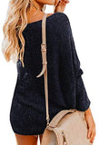 Womens Off The Shoulder Tops Baggy Shirt Long Sleeve Blouse Oversized Sweater Jumper Pullover