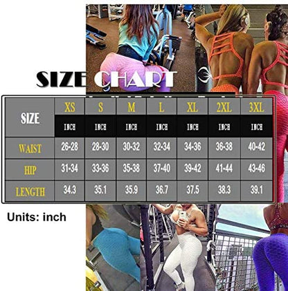 Womens High Waisted Yoga Pants Tummy Control Scrunched Booty Leggings Workout Running Butt Lift Textured Tights