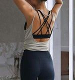 Womens Summer Workout Tops Sexy Backless Yoga Shirts Open Back Activewear Running Sports Gym Quick Dry Tank Tops