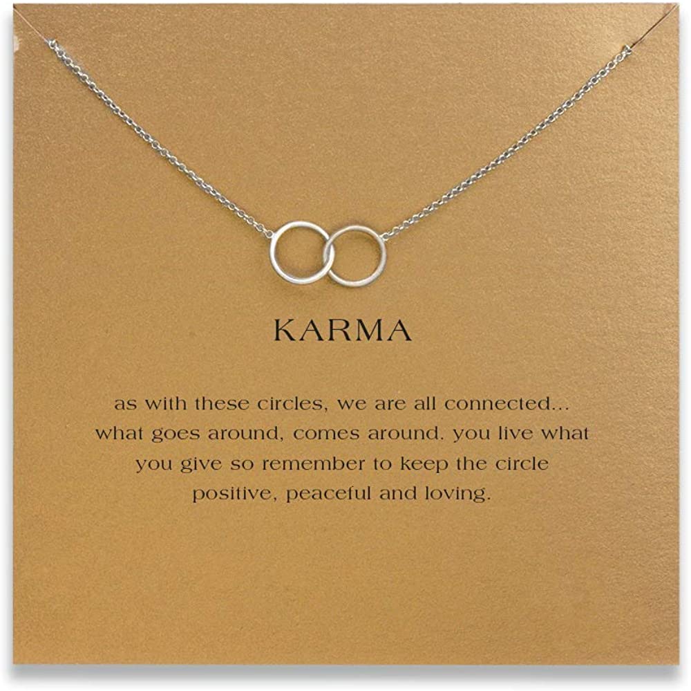 Message Card Compass Pendant Necklace Friendship Starfish Good Luck Elephant Pendant Chain Necklace with Gift Card