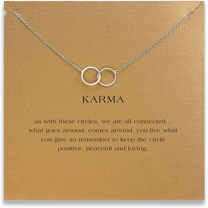 Message Card Compass Pendant Necklace Friendship Starfish Good Luck Elephant Pendant Chain Necklace with Gift Card
