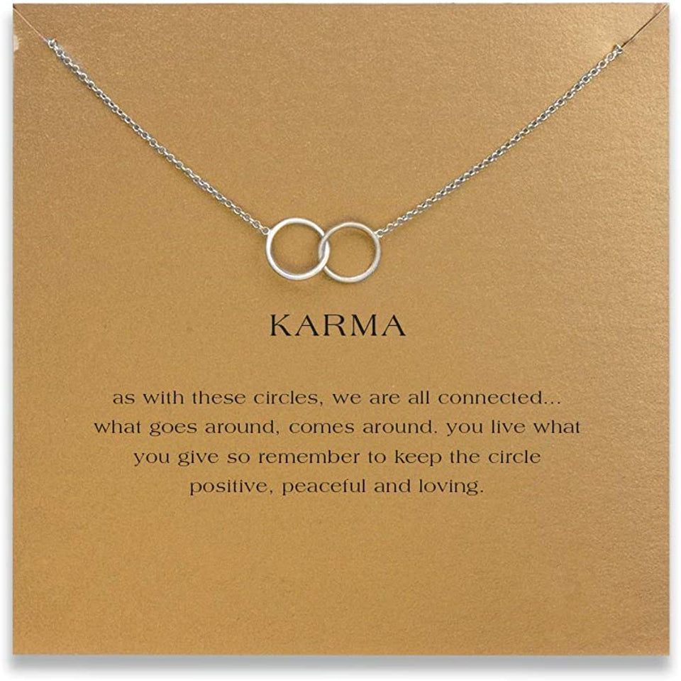 Message Card Compass Pendant Necklace Friendship Starfish Good Luck Elephant Pendant Chain Necklace with Gift Card