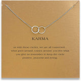 Message Card Compass Pendant Necklace Friendship Starfish Good Luck Elephant Pendant Chain Necklace with Gift Card