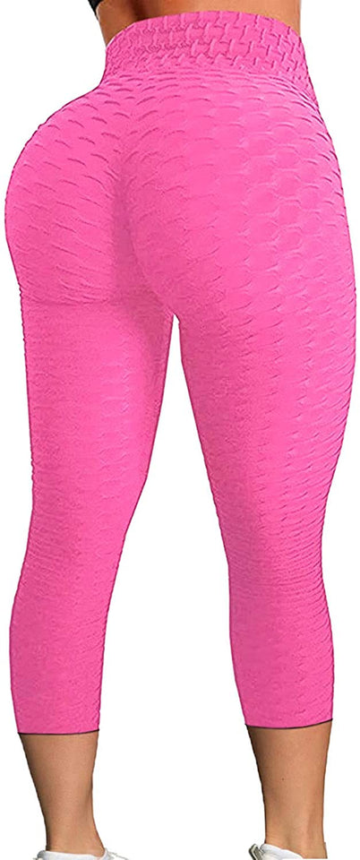Womens High Waisted Yoga Pants Tummy Control Scrunched Booty Leggings Workout Running Butt Lift Textured Tights