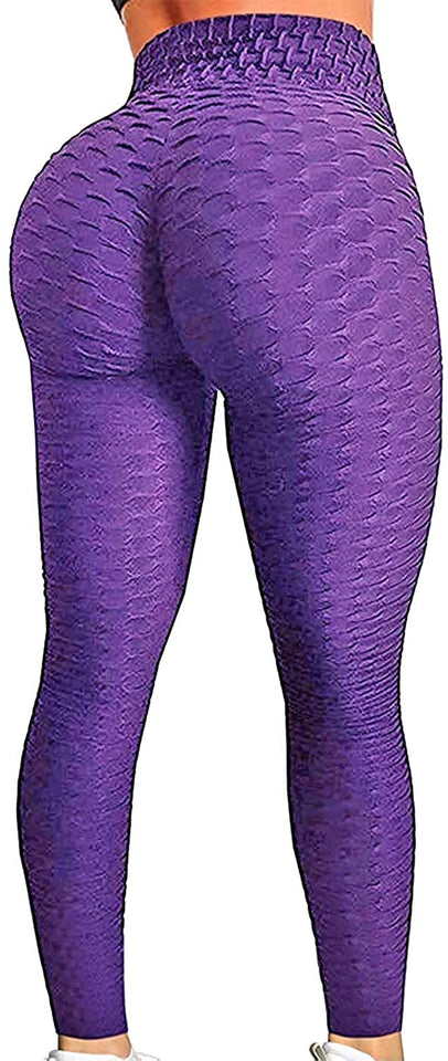 Womens High Waisted Yoga Pants Tummy Control Scrunched Booty Leggings Workout Running Butt Lift Textured Tights