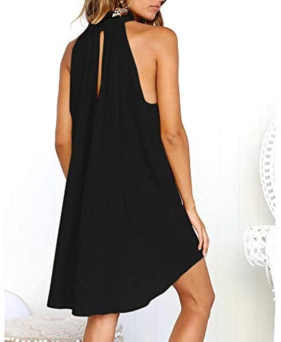 Women clothes Womens Sexy Sleeveless Dresses,Summer Casual Loose Cotton Linen Beach Holiday Party Irregular Dress