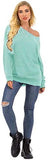 Womens Off The Shoulder Tops Baggy Shirt Long Sleeve Blouse Oversized Sweater Jumper Pullover