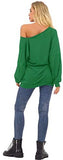 Womens Off The Shoulder Tops Baggy Shirt Long Sleeve Blouse Oversized Sweater Jumper Pullover