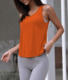 Womens Summer Workout Tops Sexy Backless Yoga Shirts Open Back Activewear Running Sports Gym Quick Dry Tank Tops