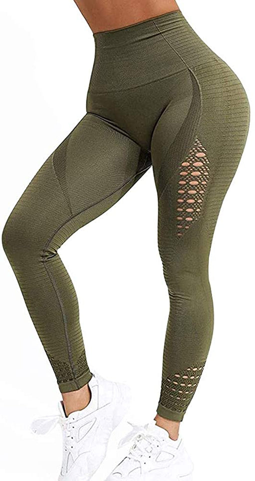 Womens High Waist Yoga Leggings Seamless Fitness Sports Gym Pants Shark Trousers