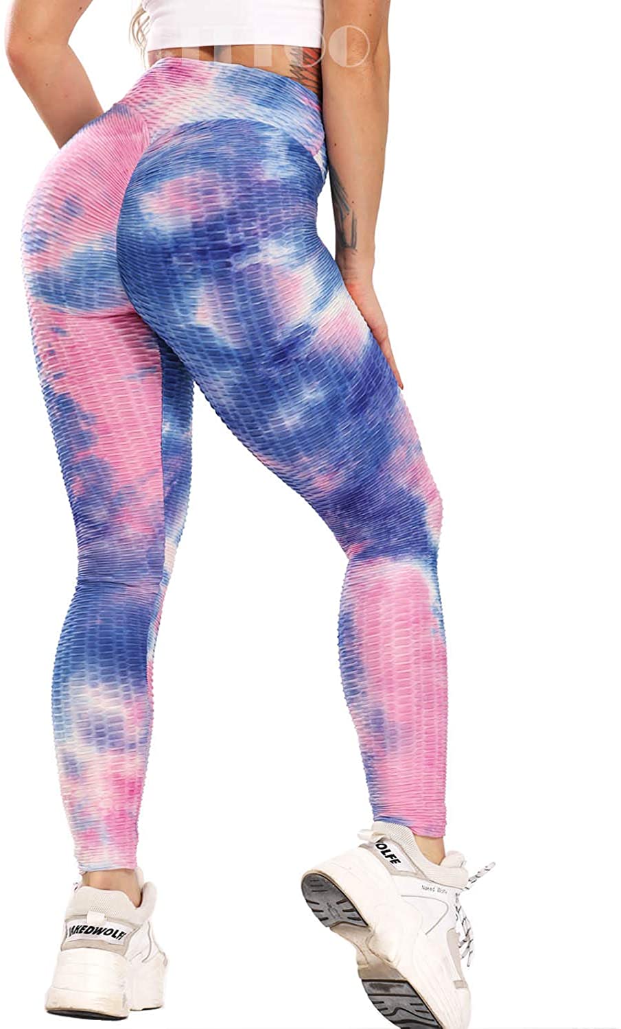 Womens High Waisted Yoga Pants Tummy Control Scrunched Booty Leggings Workout Running Butt Lift Textured Tights