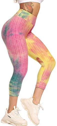 Womens High Waisted Yoga Pants Tummy Control Scrunched Booty Leggings Workout Running Butt Lift Textured Tights