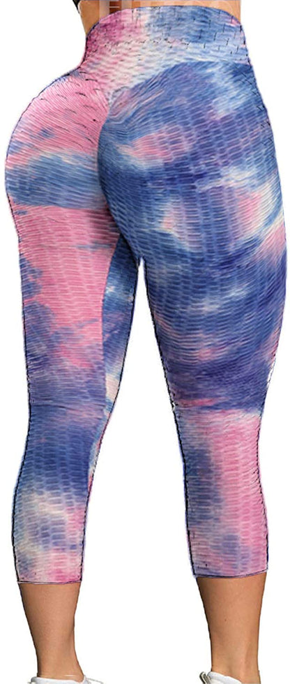 Womens High Waisted Yoga Pants Tummy Control Scrunched Booty Leggings Workout Running Butt Lift Textured Tights
