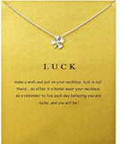 Message Card Compass Pendant Necklace Friendship Starfish Good Luck Elephant Pendant Chain Necklace with Gift Card