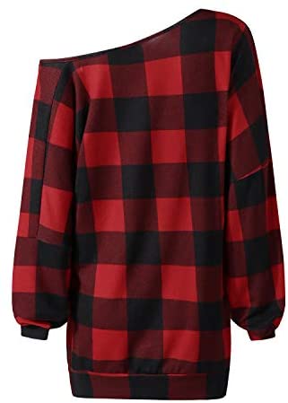 Womens Off The Shoulder Tops Baggy Shirt Long Sleeve Blouse Oversized Sweater Jumper Pullover