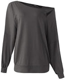 Womens Off The Shoulder Tops Baggy Shirt Long Sleeve Blouse Oversized Sweater Jumper Pullover