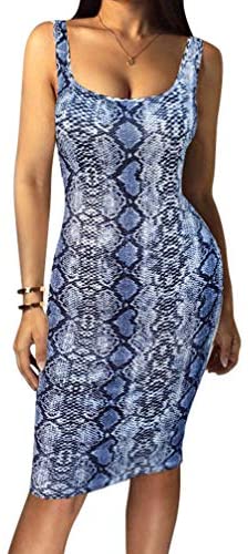 Women's Sexy Bodycon Tank Dress Sleeveless Basic Midi Club Dresses