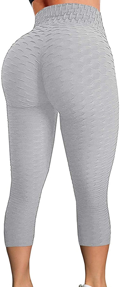 Womens High Waisted Yoga Pants Tummy Control Scrunched Booty Leggings Workout Running Butt Lift Textured Tights