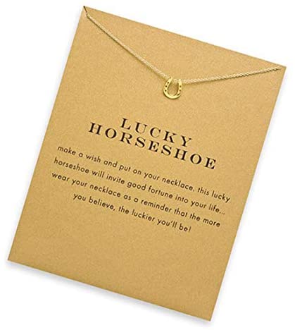 Message Card Compass Pendant Necklace Friendship Starfish Good Luck Elephant Pendant Chain Necklace with Gift Card
