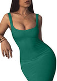 Women's Sexy Bodycon Tank Dress Sleeveless Basic Midi Club Dresses