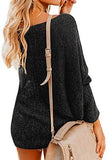 Womens Off The Shoulder Tops Baggy Shirt Long Sleeve Blouse Oversized Sweater Jumper Pullover