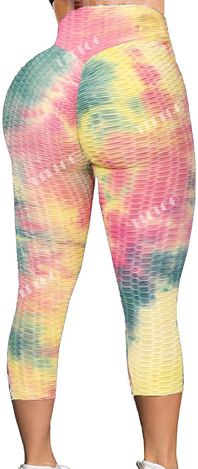 Womens High Waisted Yoga Pants Tummy Control Scrunched Booty Leggings Workout Running Butt Lift Textured Tights