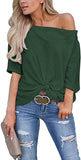 Womens Off The Shoulder Tops Baggy Shirt Long Sleeve Blouse Oversized Sweater Jumper Pullover
