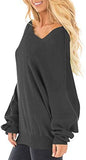 Womens Off The Shoulder Tops Baggy Shirt Long Sleeve Blouse Oversized Sweater Jumper Pullover