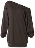 Womens Off The Shoulder Tops Baggy Shirt Long Sleeve Blouse Oversized Sweater Jumper Pullover
