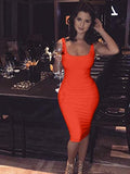 Women's Sexy Bodycon Tank Dress Sleeveless Basic Midi Club Dresses
